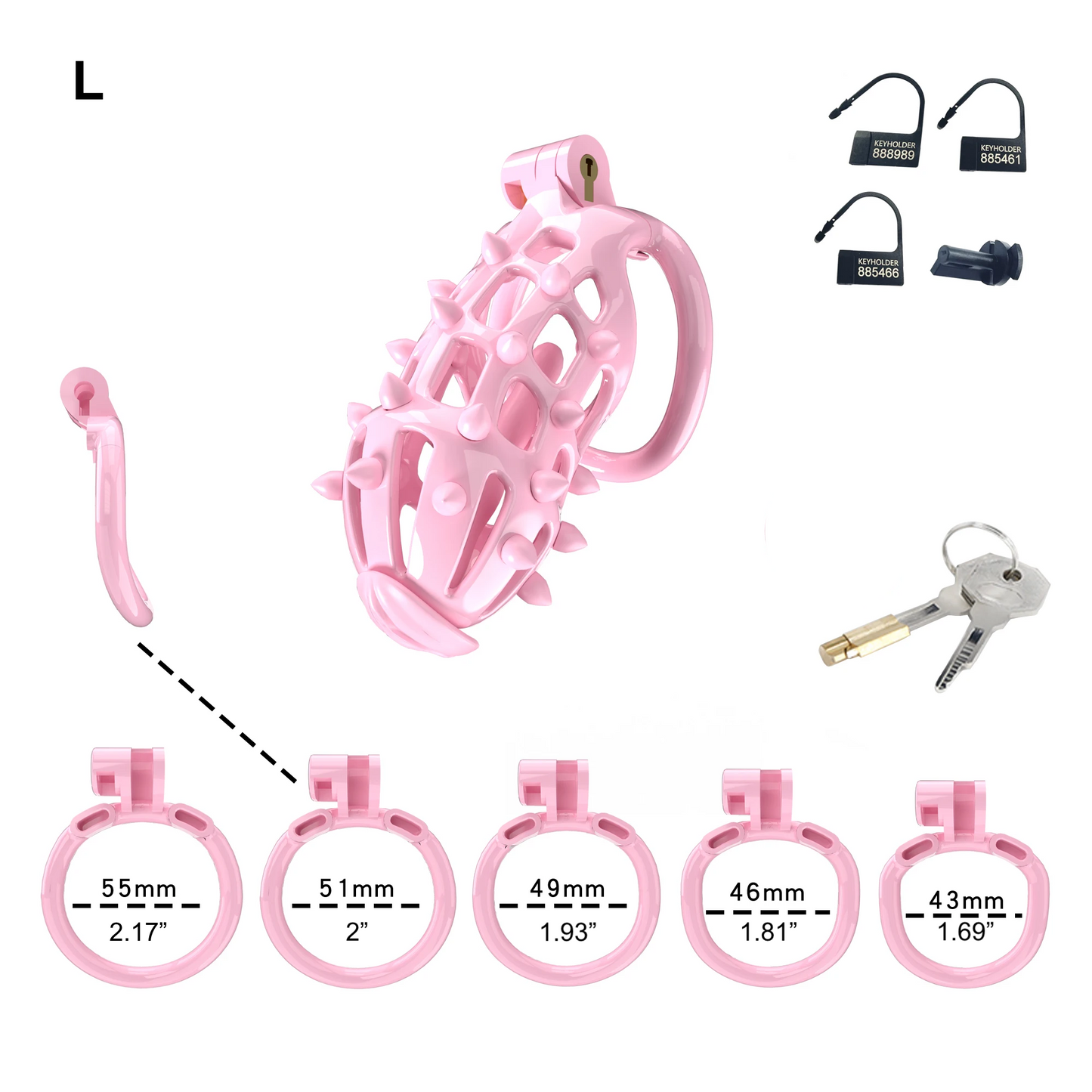 Cage de chasteté Cobra rose avec pointes souples amovibles