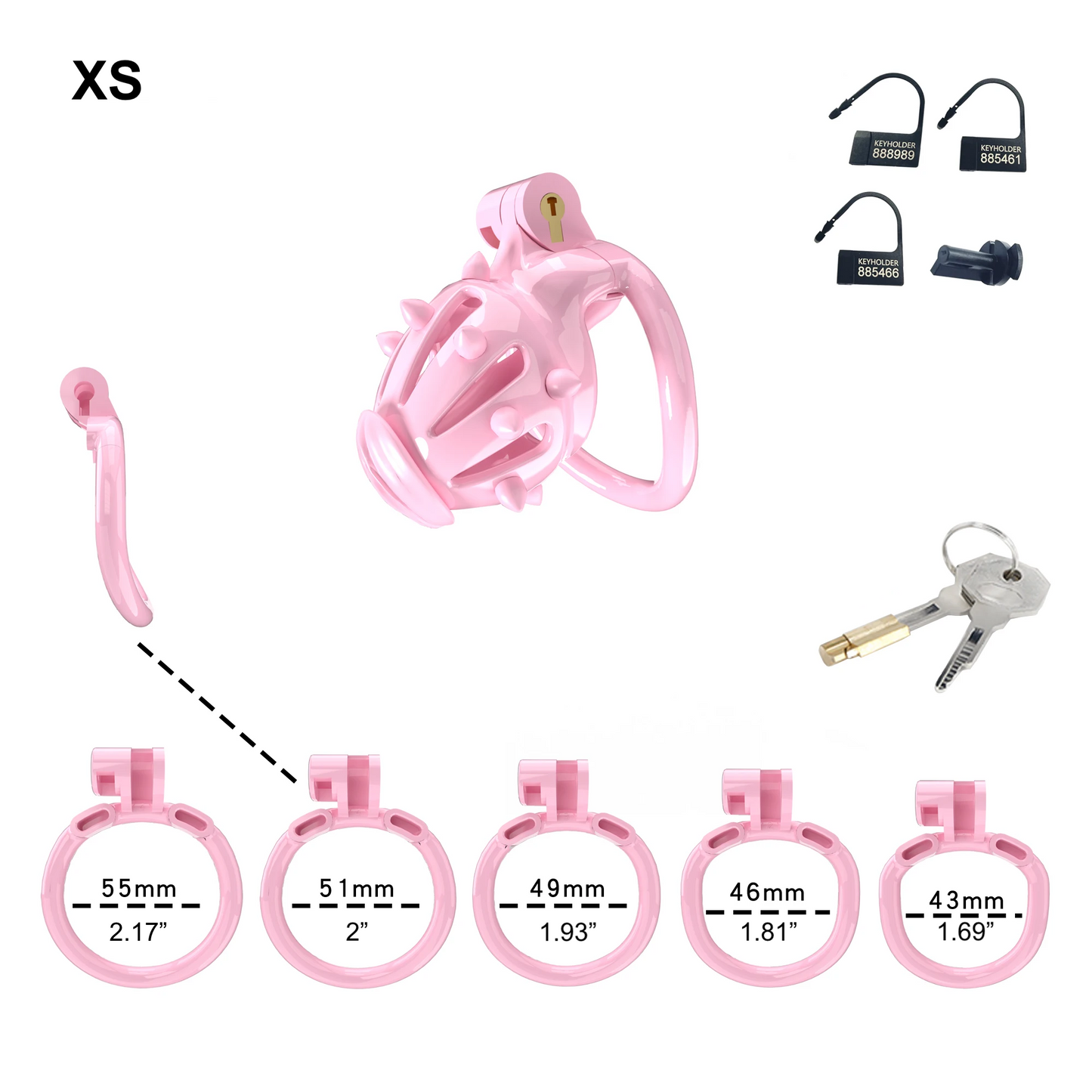 Cage de chasteté Cobra rose avec pointes souples amovibles