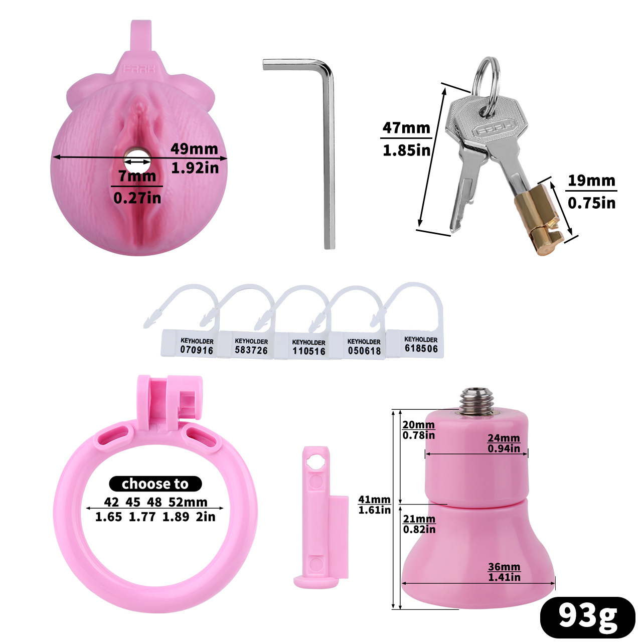 Realistic Clit Chastity Cage with Adjustable Inverted Plug Sissy Chastity Lock