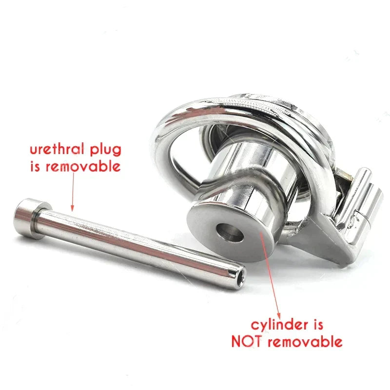 sissy negative metal chastity cage with urethral plug