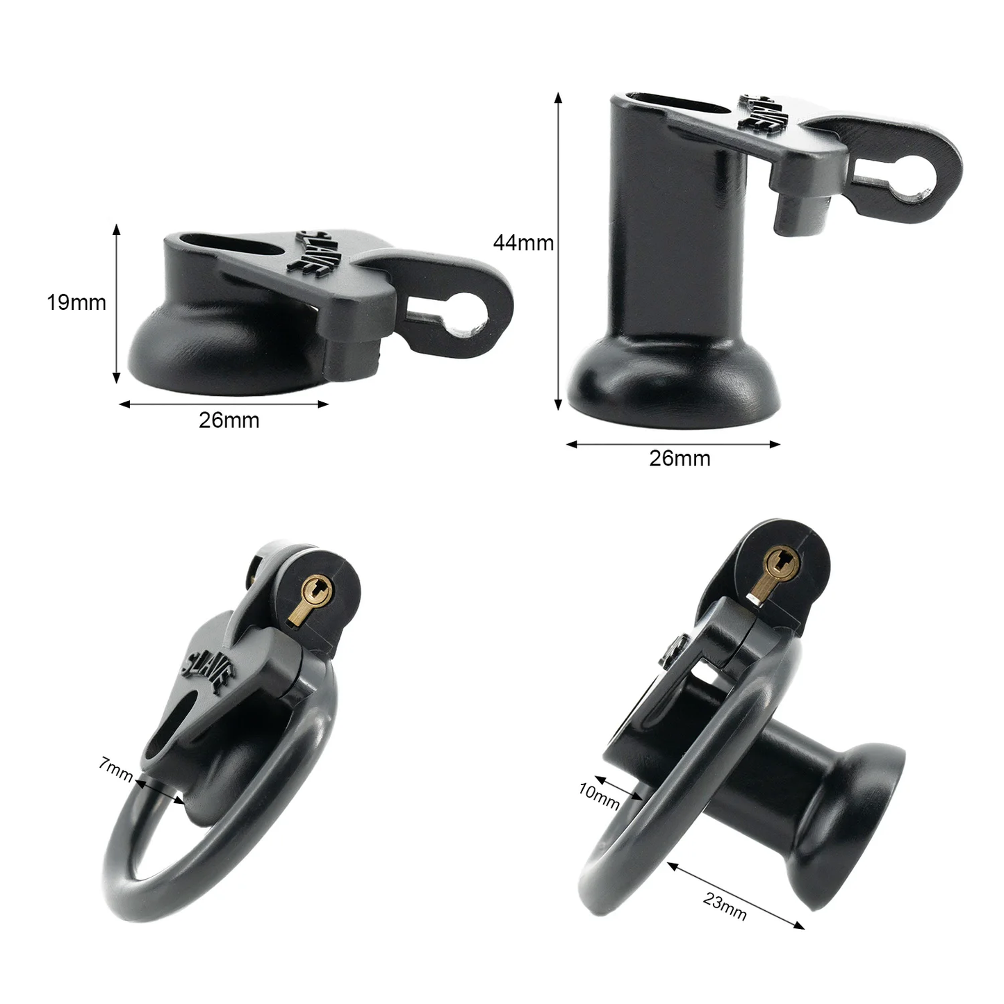 Multicolor Slave Chastity Cage Flat/Negative Sizes with 4 Base Rings
