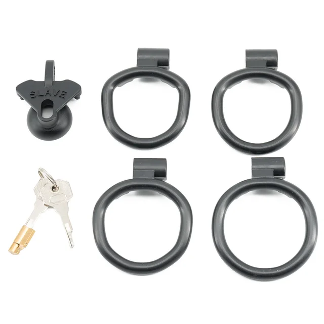 Multicolor Slave Chastity Cage Flat/Negative Sizes with 4 Base Rings