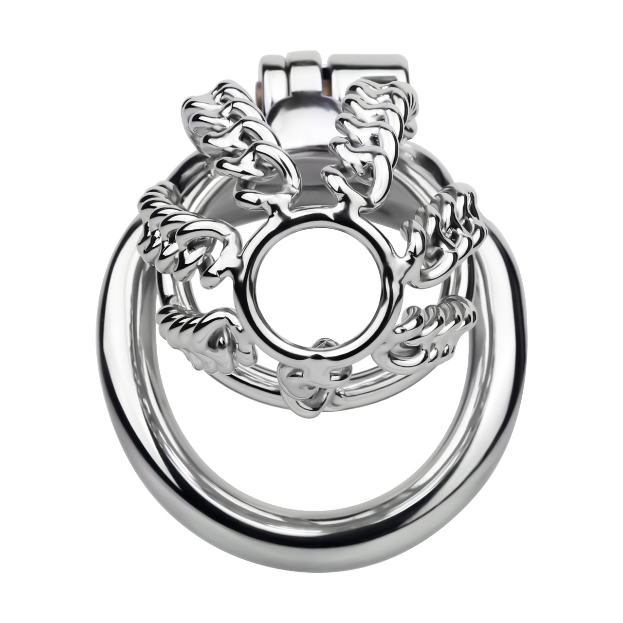 Slim & Heavy Chain Stainless Steel Chastity Cage Metal Cock Lock