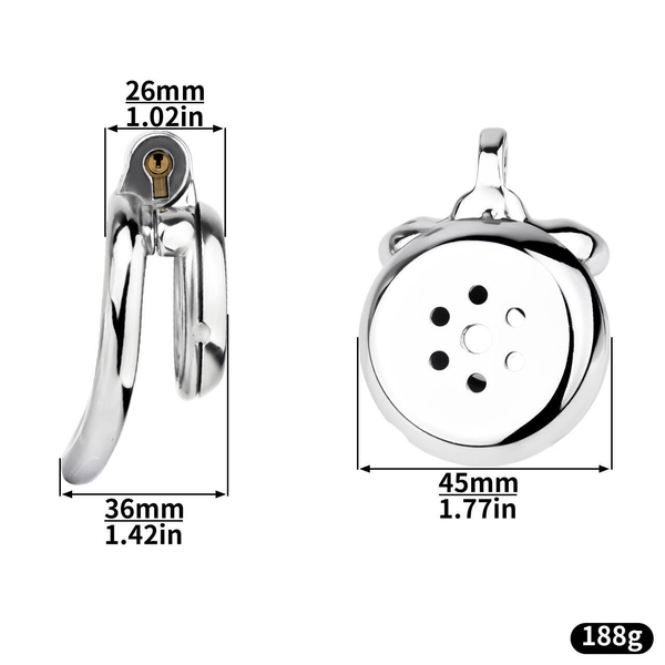 Small Flat Chastity Cage with Sleek Edge Metal Male Chastity Device ...