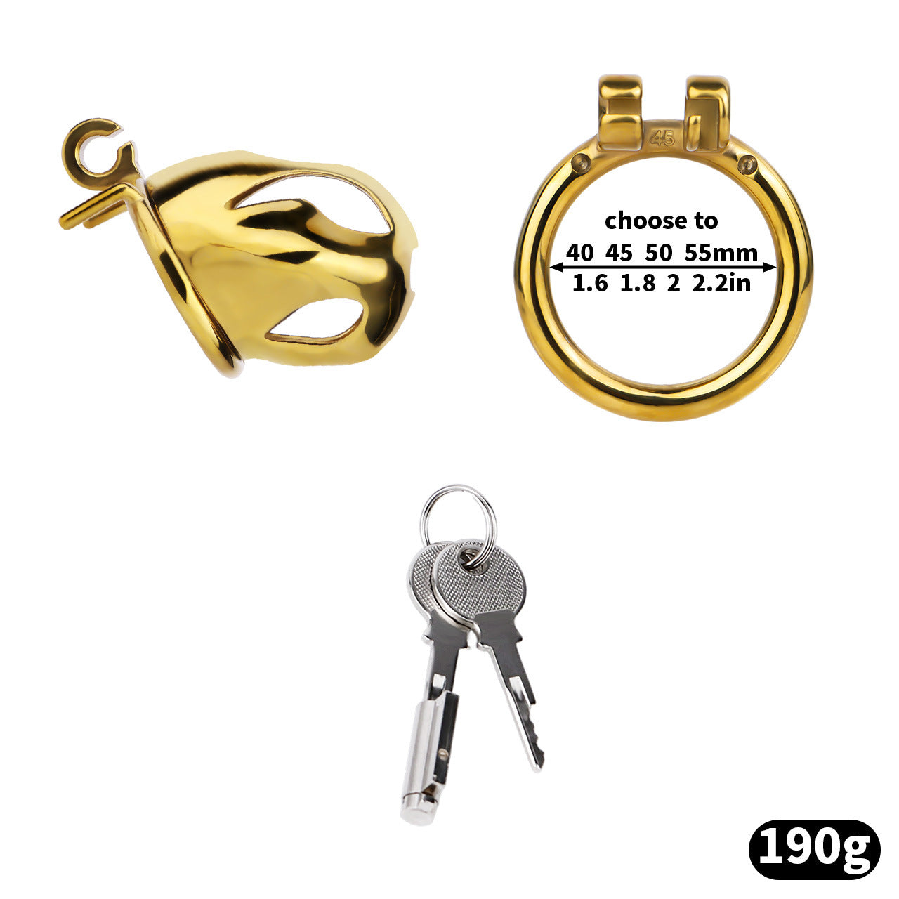 Gold Metal Cock Lock Cobra Cage – Small to Large