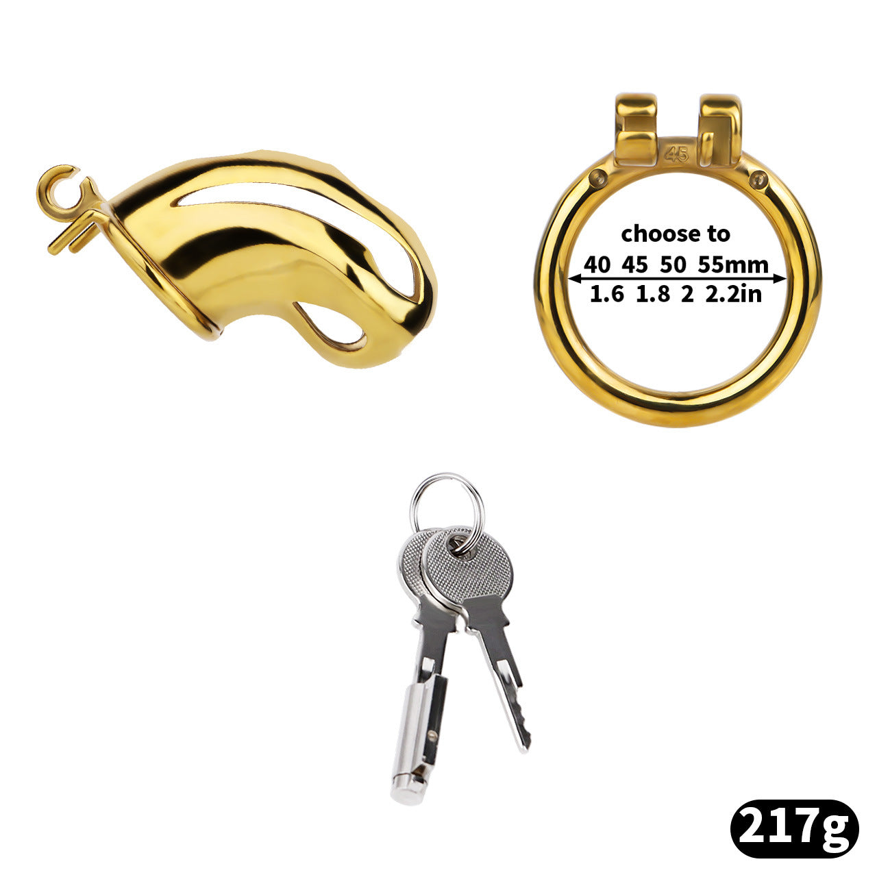 Gold Metal Cock Lock Cobra Cage – Small to Large