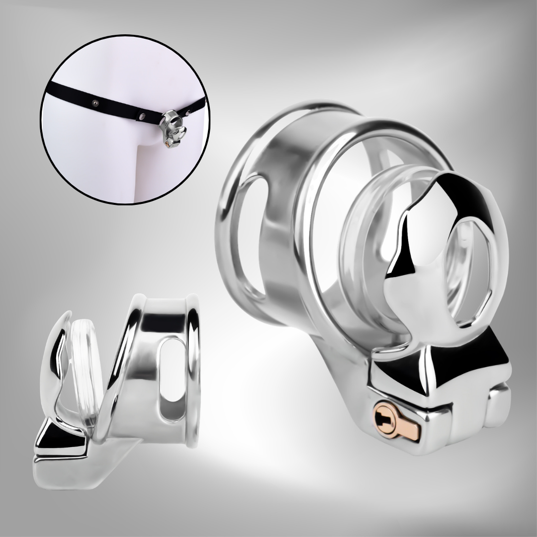 Flat Glans Chastity Lock for Men Male Penis Cock Cage Sex Toy for Gay Sissy Femboys