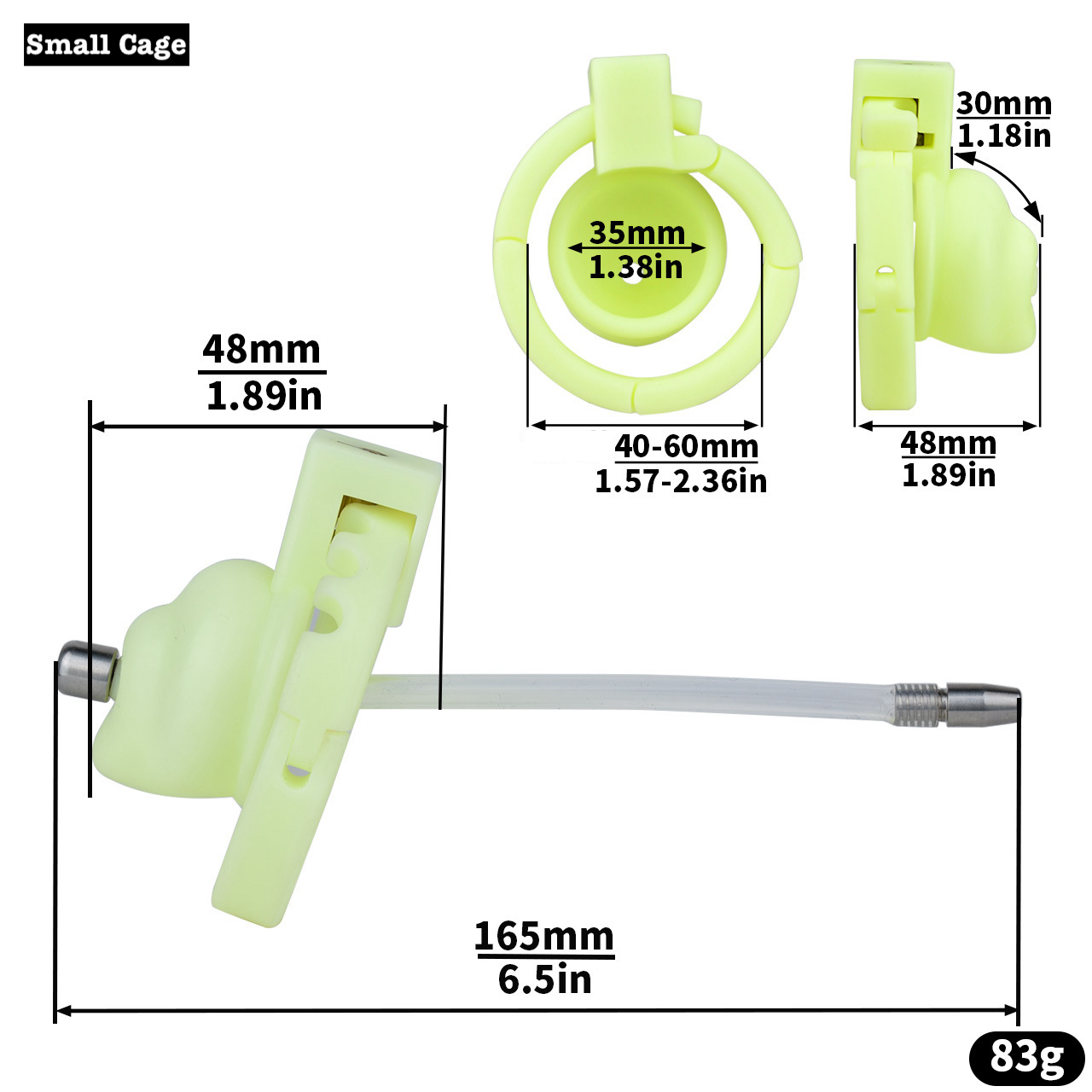 small cockcage with soft urethral catheter
