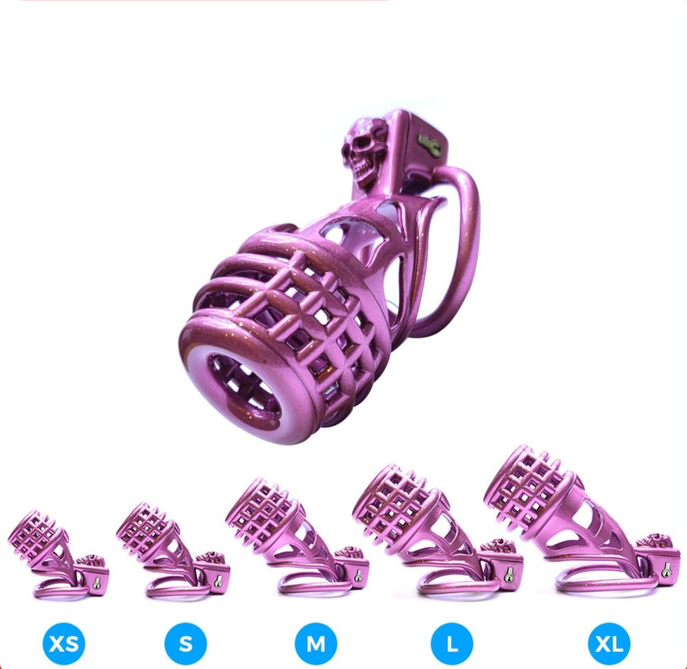 3D printed Purple Grenade Chastity Cage 5 Sizes Small to Large Resin Cock Cage For Sissy Ladyboy Femboy Gay