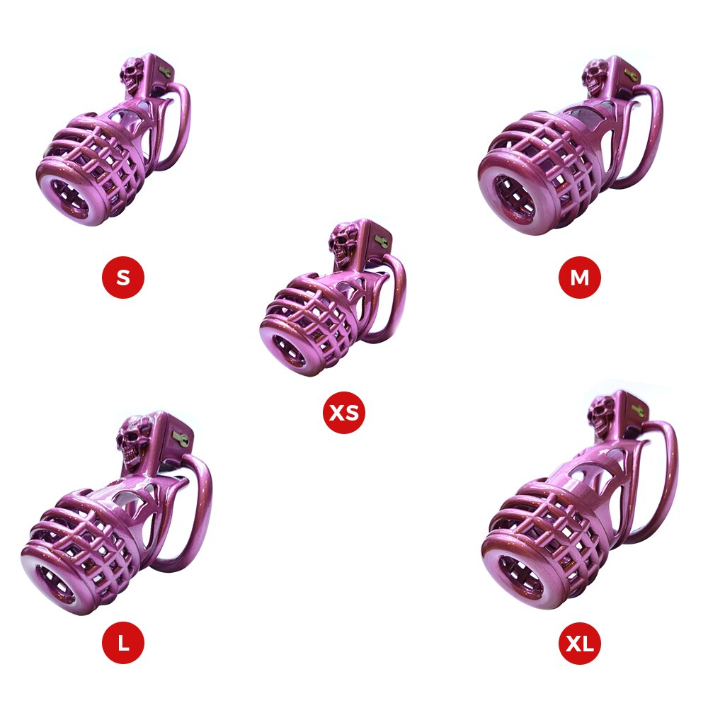 3D printed Purple Grenade Chastity Cage 5 Sizes Small to Large Resin Cock Cage For Sissy Ladyboy Femboy Gay