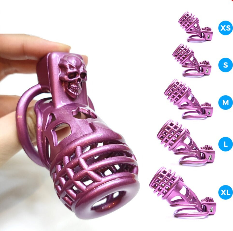 3D printed Purple Grenade Chastity Cage 5 Sizes Small to Large Resin Cock Cage For Sissy Ladyboy Femboy Gay