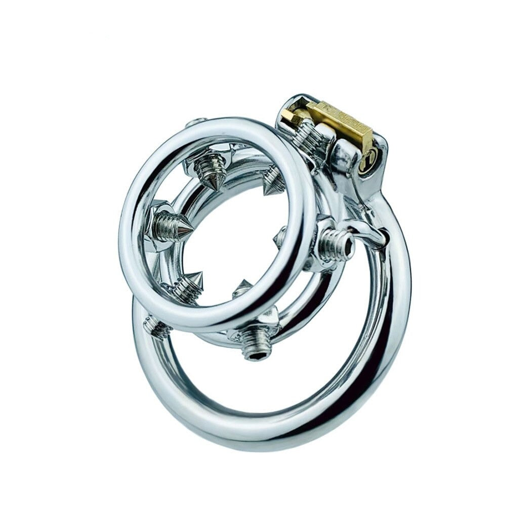 Stainless Steel Spiked Penis Ring Cage Male Chastity Device Super Tiny Cock Ring For Men Chastity Punishment Training