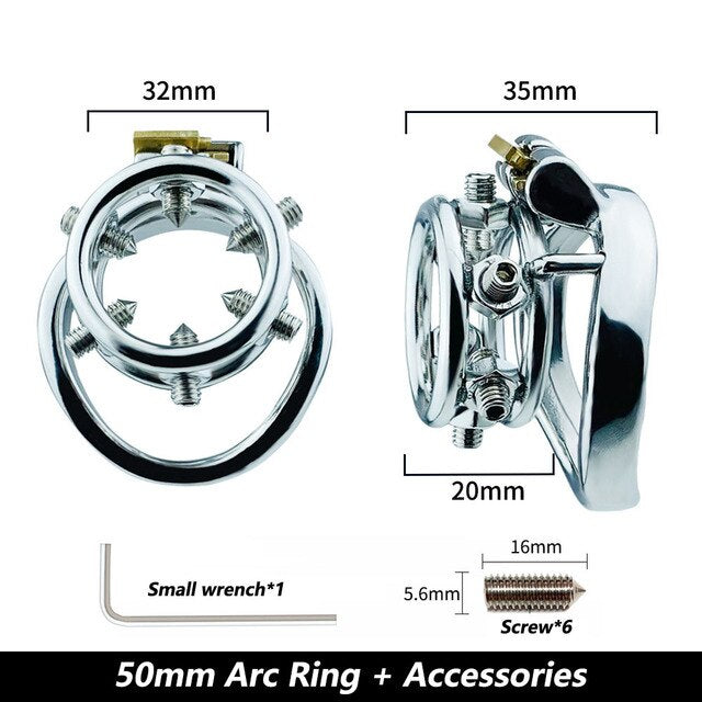 Stainless Steel Spiked Penis Ring Cage Male Chastity Device Super Tiny Cock Ring For Men Chastity Punishment Training