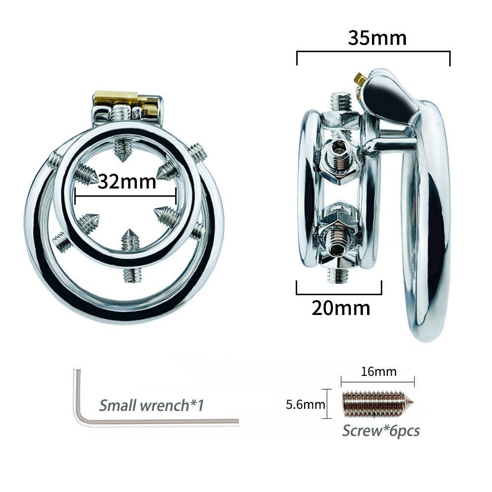 Stainless Steel Spiked Penis Ring Cage Male Chastity Device Super Tiny Cock Ring For Men Chastity Punishment Training