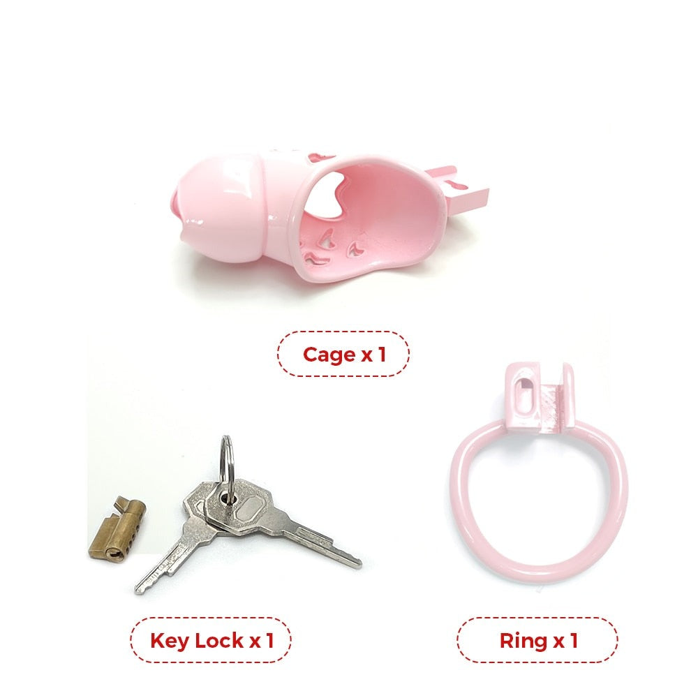 Cute Pink Heart Chastity Cage For Sissy Sex Slave 3D Printed Cock Cage Femboy Ladyboy