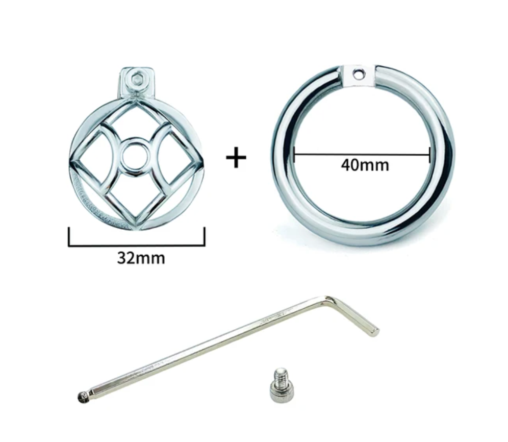 Small Stainless Steel Chastity Cage with Metal Urethral Tube Micro Metal Cock Cage For Long Term Permanent Chastity Training