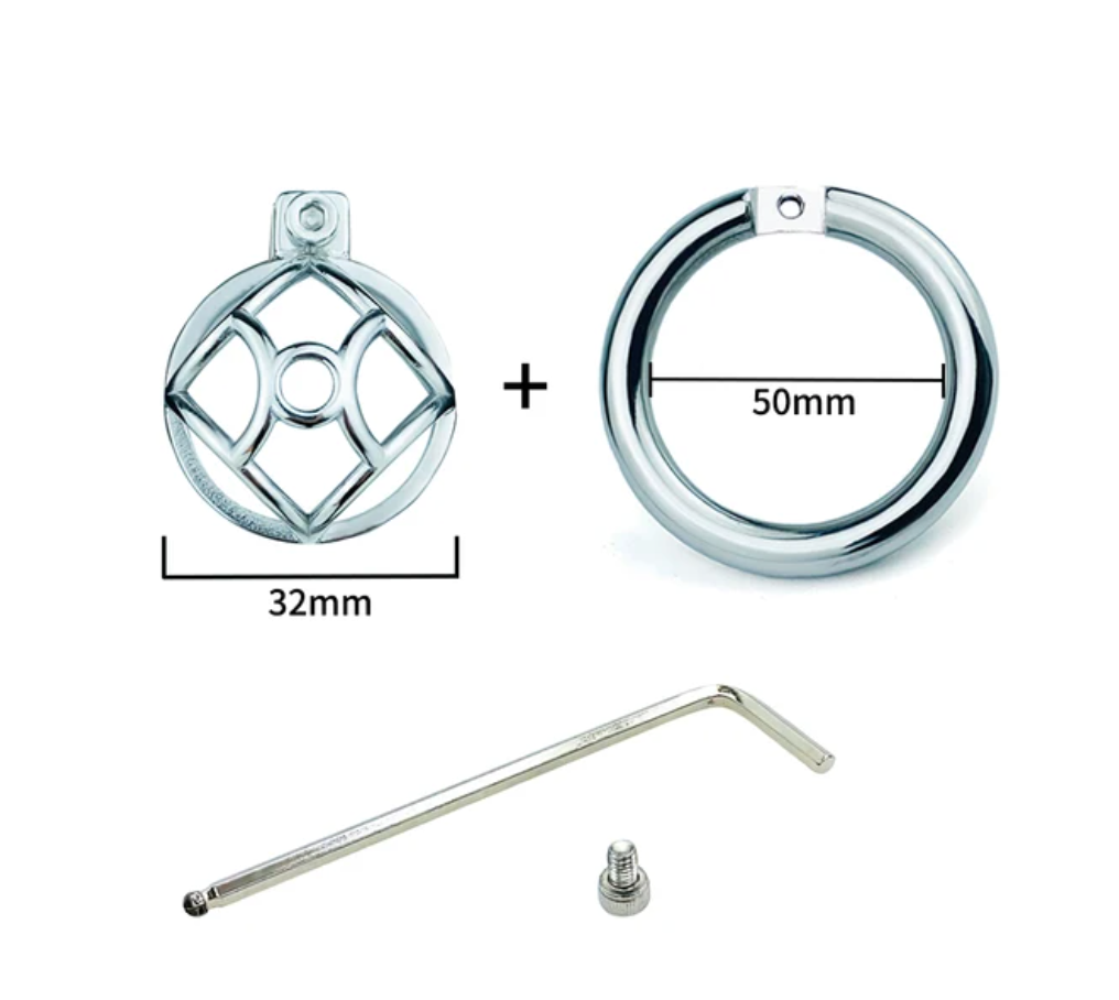 Small Stainless Steel Chastity Cage with Metal Urethral Tube Micro Metal Cock Cage For Long Term Permanent Chastity Training