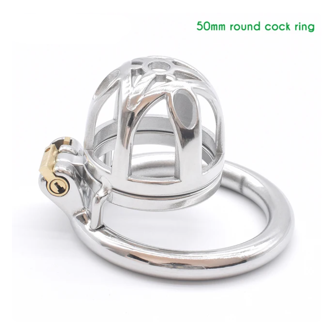 Tiny Metal Chastity Cage with Urine Hole Durable Stainless Steel Small Cock Cage For Men