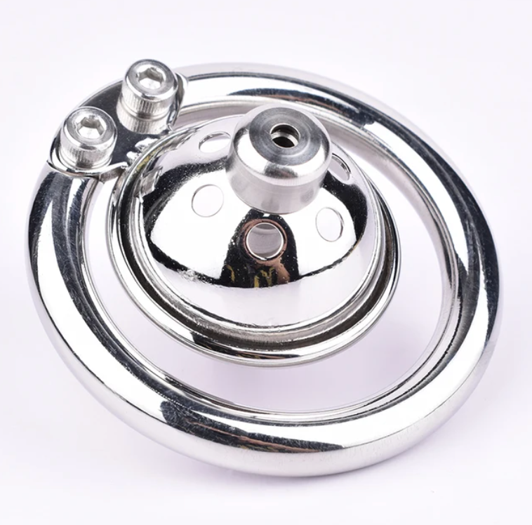 Super Tiny Chastity Cage with Metal Urethral Tube Hemisphere Stainless Steel Small Compact Cockcage