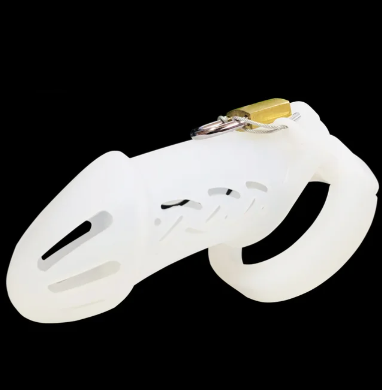 Short/Long Soft Silicone Chastity Cage with 5 Rings Small/Large Flexible Hollow Cock Cage