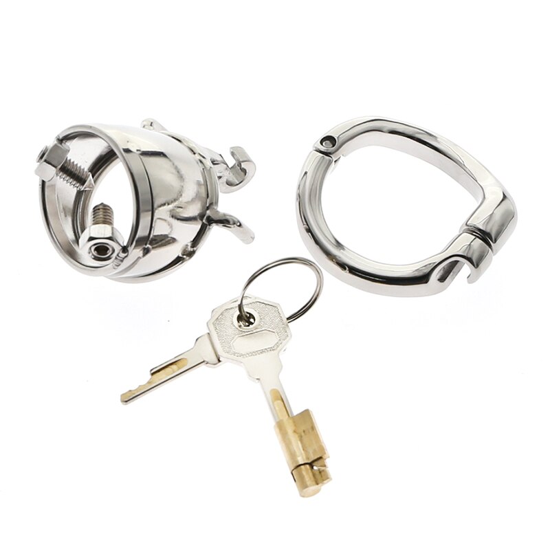 Metal Chastity Cage with 2 Spikes Open Urethral Hole Spiked Cock Cage Chastity Punishment