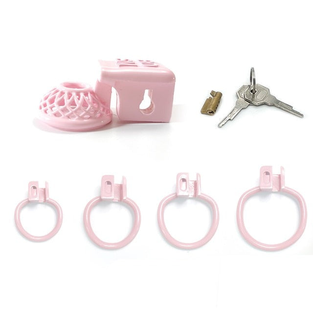 Pink Micro Negative Chastity Cage For Sissy BDSM Training 3D Printed Inverted Cock Cage