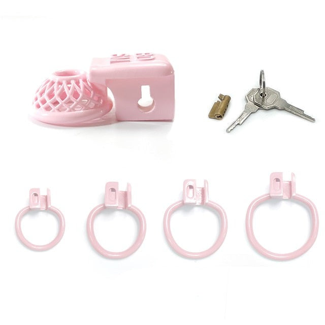 Pink Micro Negative Chastity Cage For Sissy BDSM Training 3D Printed Inverted Cock Cage