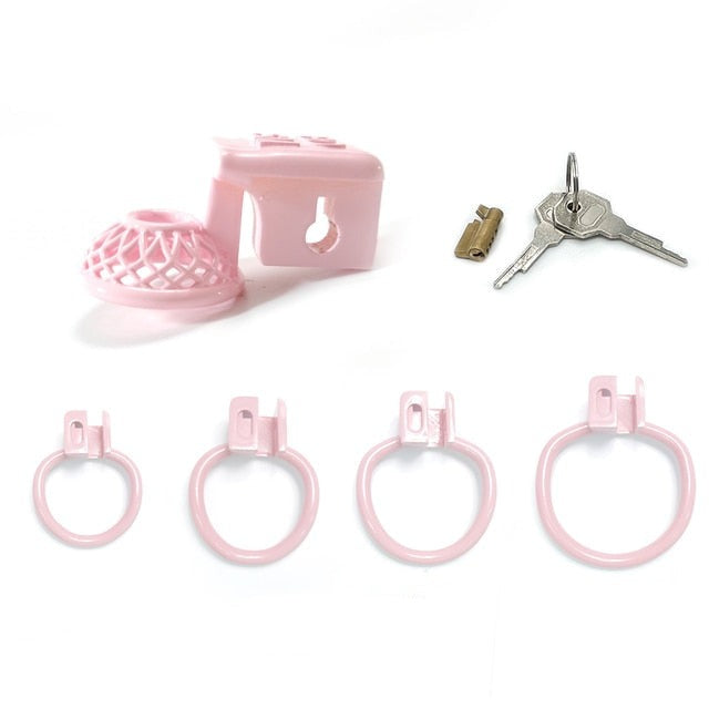 Pink Micro Negative Chastity Cage For Sissy BDSM Training 3D Printed Inverted Cock Cage