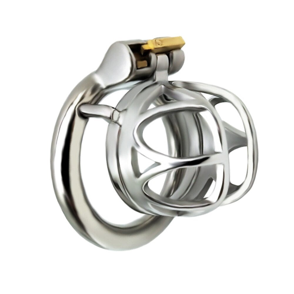 Short Metal Cobra Chastity Cage For Men Permanent Male Cock Cage Stainless Steel Penis Lock