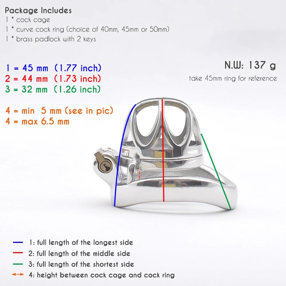 Short Metal Cobra Chastity Cage For Men Permanent Male Cock Cage Stainless Steel Penis Lock