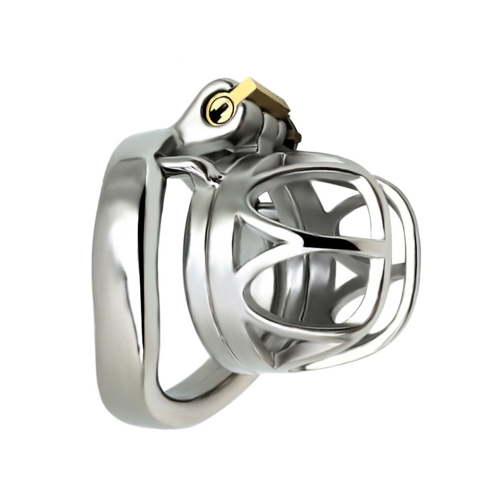 Short Metal Cobra Chastity Cage For Men Permanent Male Cock Cage Stainless Steel Penis Lock