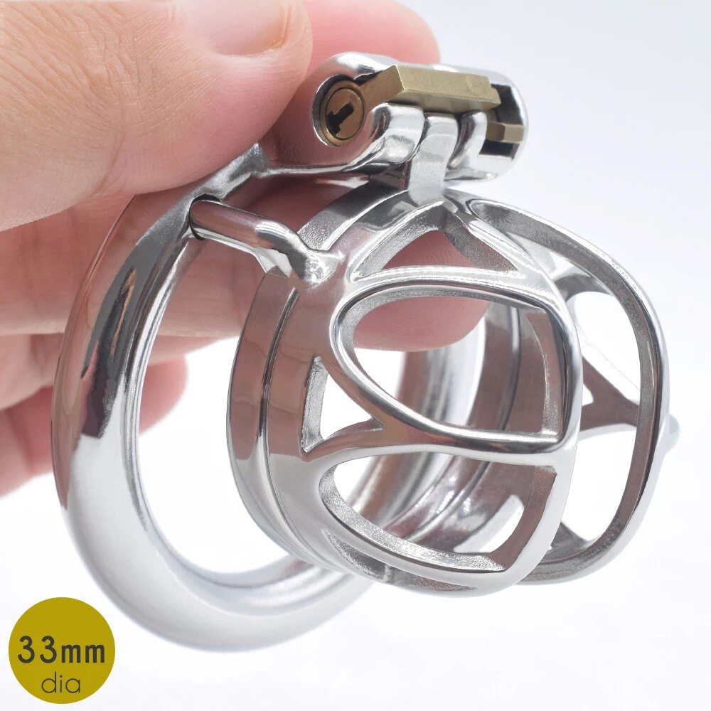 Short Metal Cobra Chastity Cage For Men Permanent Male Cock Cage Stainless Steel Penis Lock