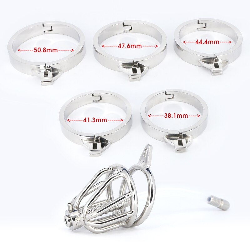 Stainless Steel Urethral Chastity Cage with Spiked Ring Small Cock Cage For Men Male Chastity Device