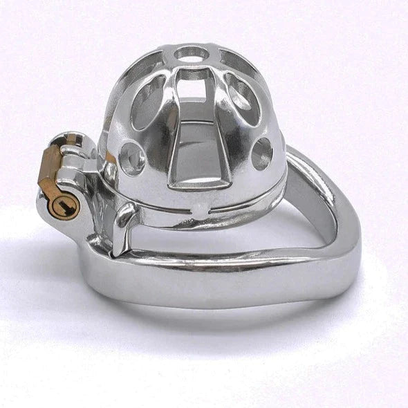 Small Stainless Steel Chastity Cage in 3 Sizes with Adjustable PU Strap Metal Cock Cage Male Chastity Device