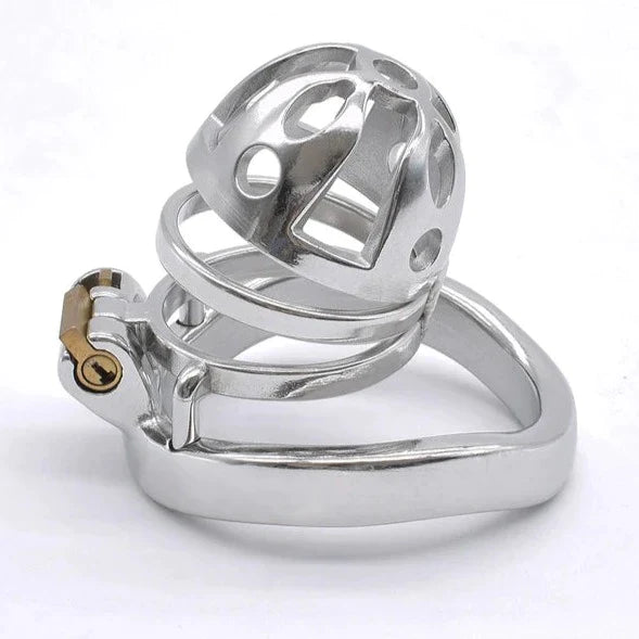 Small Stainless Steel Chastity Cage in 3 Sizes with Adjustable PU Strap Metal Cock Cage Male Chastity Device