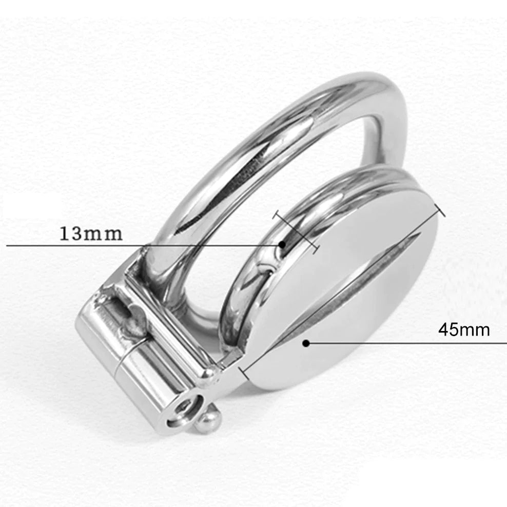 Small Flat Clit Chastity Cage with Metal Urethral Catheter Sissy Micro Cock Cage Chastity Device