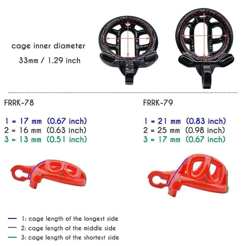 Colorful Super DS Plastic Chastity Cage with 4 Penis Rings 3D Printed Flat Cock Cage Sissy Femboy BDSM Harness