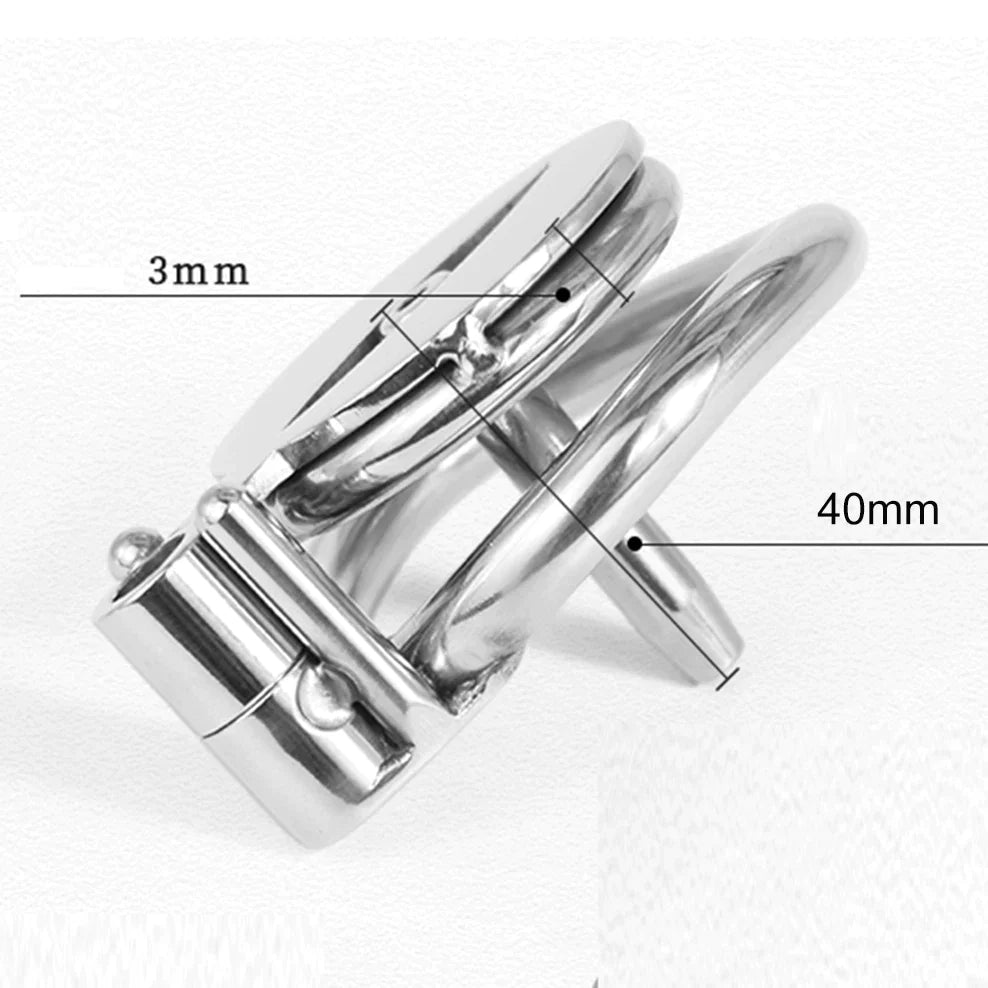 Small Flat Clit Chastity Cage with Metal Urethral Catheter Sissy Micro Cock Cage Chastity Device