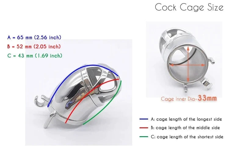 Stainless Steel Metal Chastity Cage with Soft Urethral Catheter Permanent Cock Cage For Men