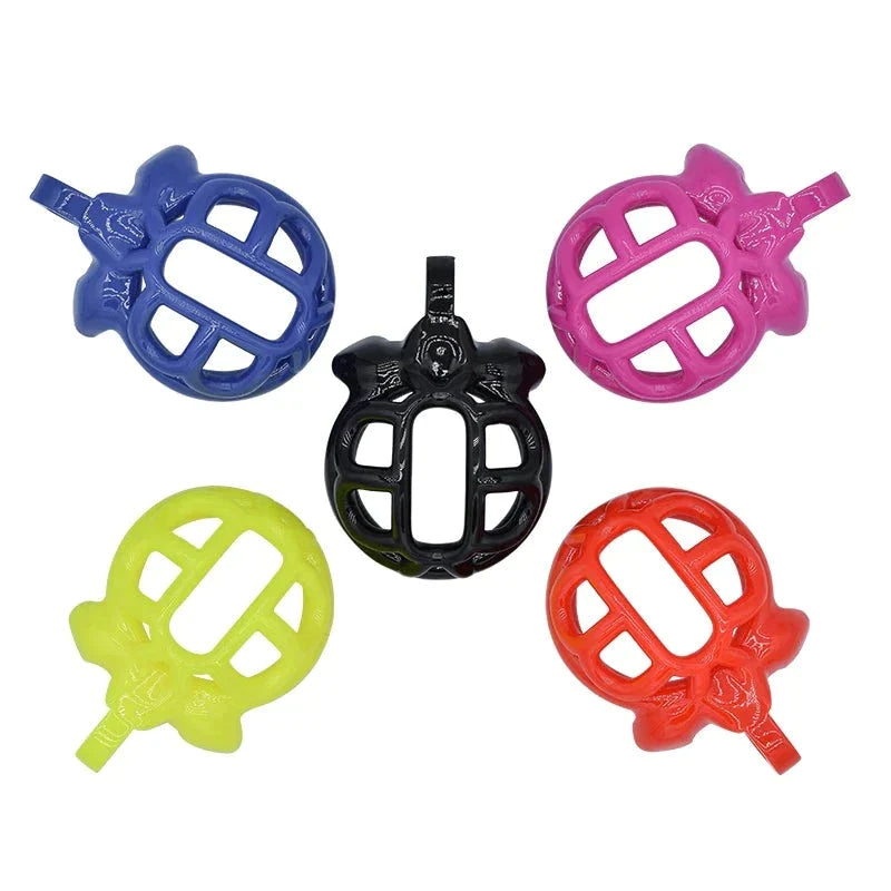 Colorful Super DS Plastic Chastity Cage with 4 Penis Rings 3D Printed Flat Cock Cage Sissy Femboy BDSM Harness