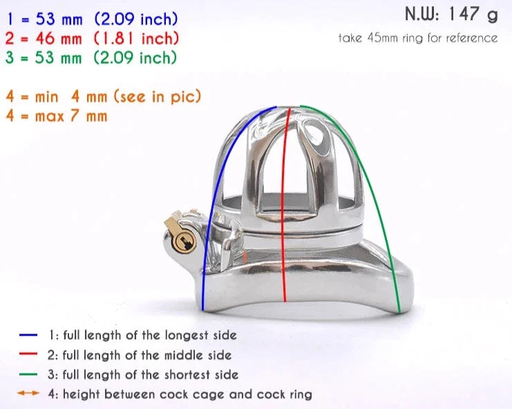 Tiny Metal Chastity Cage with Urine Hole Durable Stainless Steel Small Cock Cage For Men