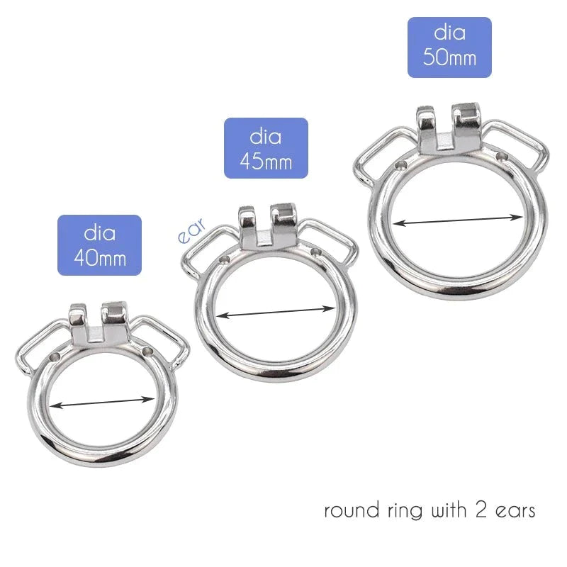 Small Stainless Steel Chastity Cage in 3 Sizes with Adjustable PU Strap Metal Cock Cage Male Chastity Device