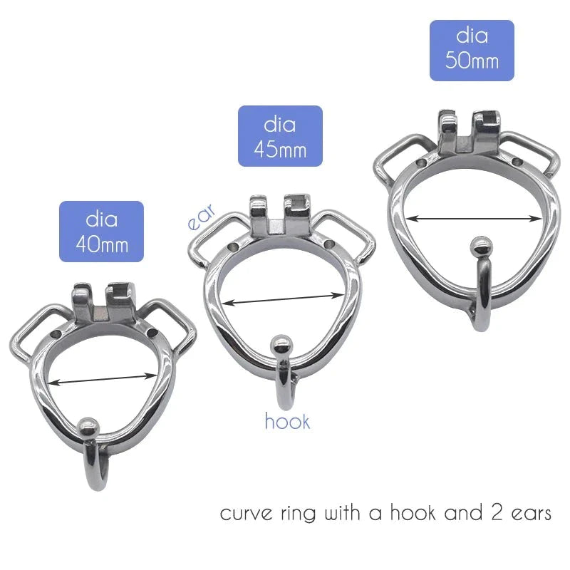 Small Stainless Steel Chastity Cage in 3 Sizes with Adjustable PU Strap Metal Cock Cage Male Chastity Device