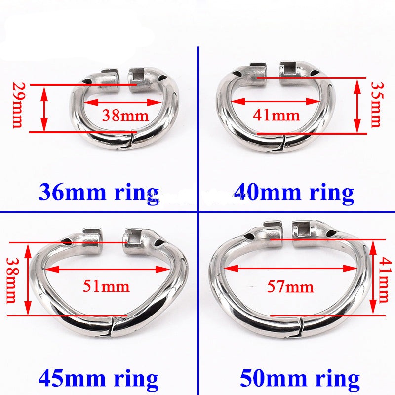 Small Metal Chastity Cage with Spiked Ring and Stainless Steel Urethral Catheter Tube