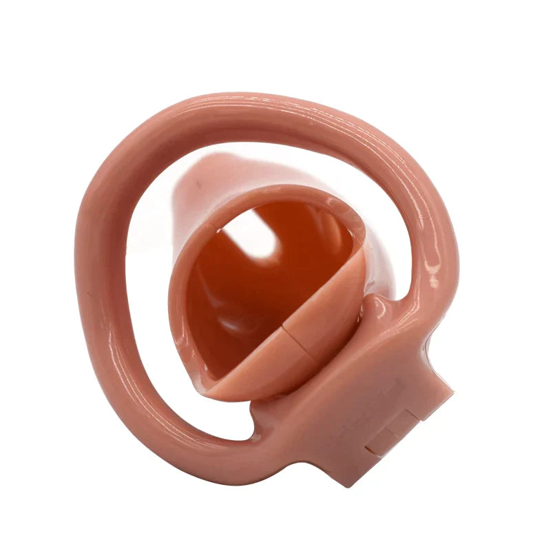 Dolphin Plastic Chastity Cage with 4 Penis Rings Lightweight Cock Cage Set - Pink/Green/Black/Nude/Transparent