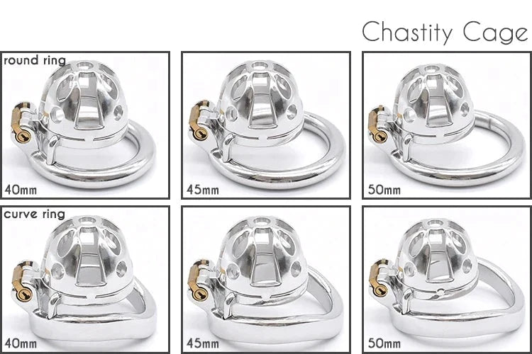 Small Stainless Steel Chastity Cage in 3 Sizes with Adjustable PU Strap Metal Cock Cage Male Chastity Device