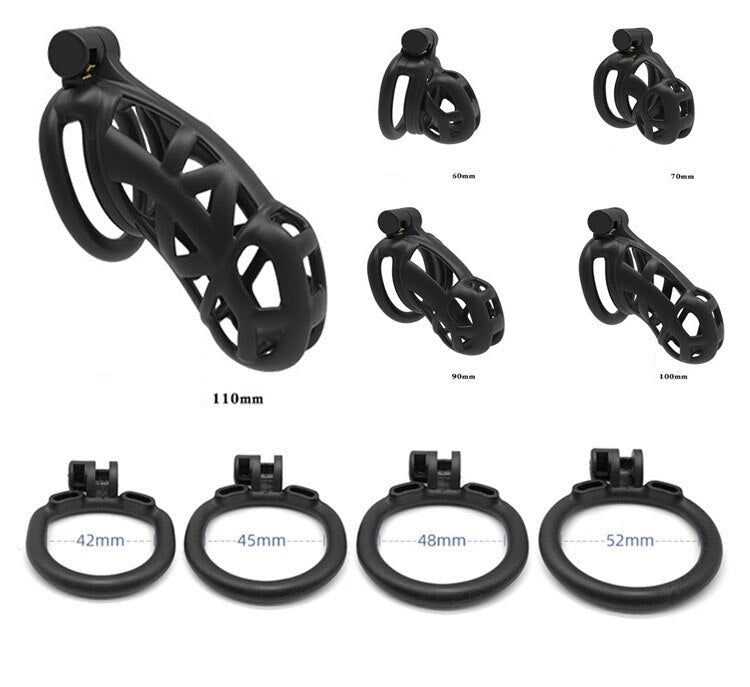 3D Printed Black Mamba Chastity Cage For Men BDSM lightweight cobra cock cage