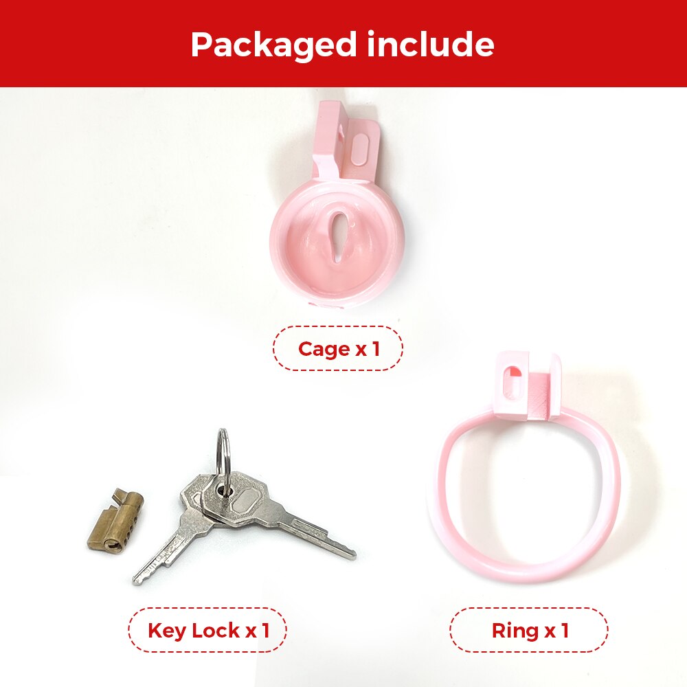 Pink Clit Chastity Cage For Sissy 3D Printed Realistic Female Vagina Pussy Cock Cage For Ladyboy Femboy