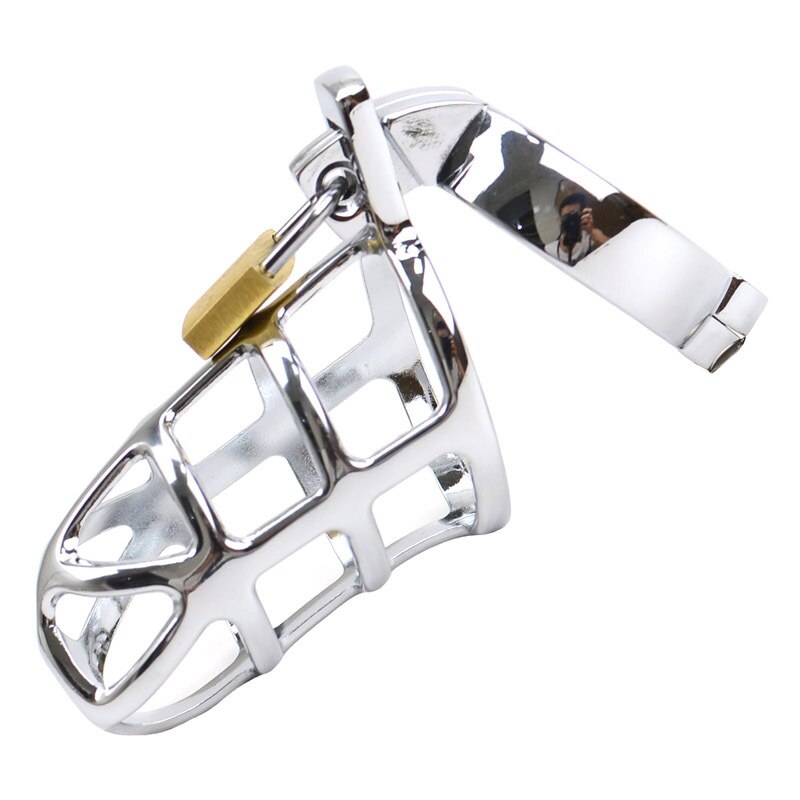 Hollow Metal Chastity Cage BDSM Mal Chastity Device Cock Cage Penis Lock For Men