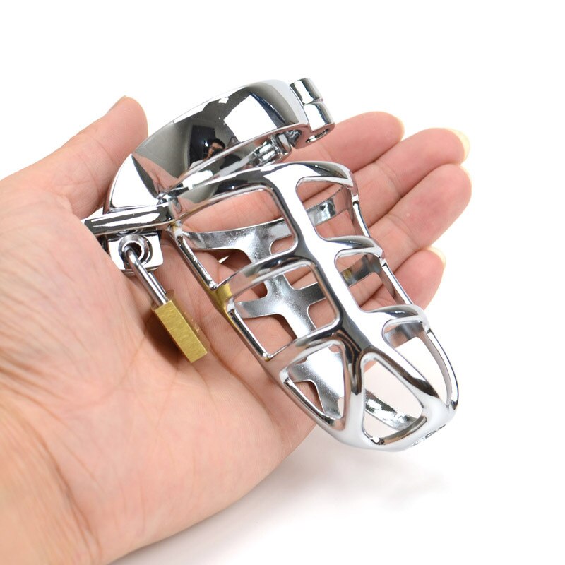 Hollow Metal Chastity Cage BDSM Mal Chastity Device Cock Cage Penis Lock For Men